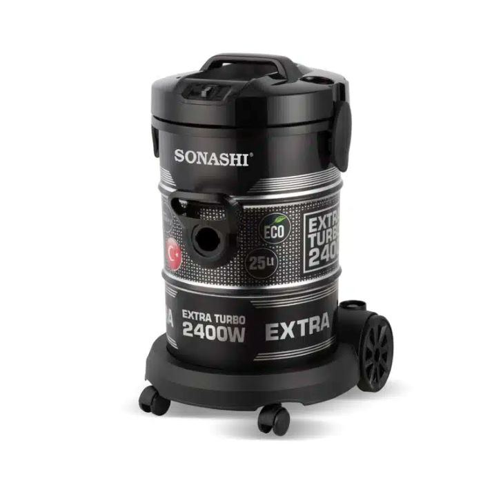 Sonashi 2400W 25L Drum Vacuum Cleaner Silver-Black - SVC-9029D
