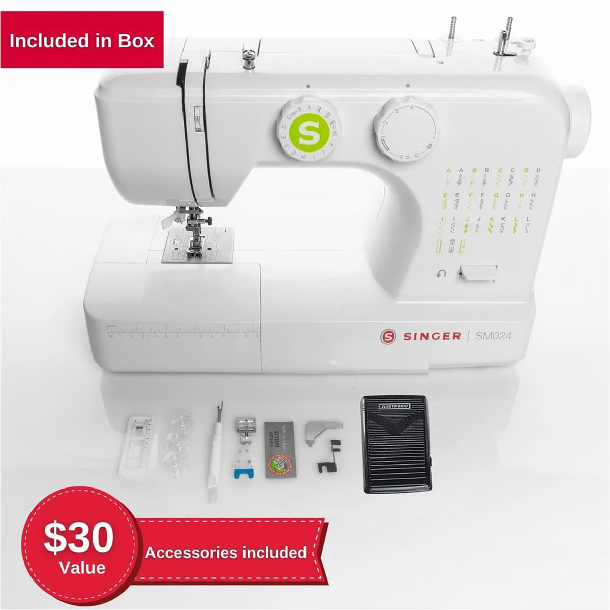 Singer Sewing Machine, White, SGM-SM024