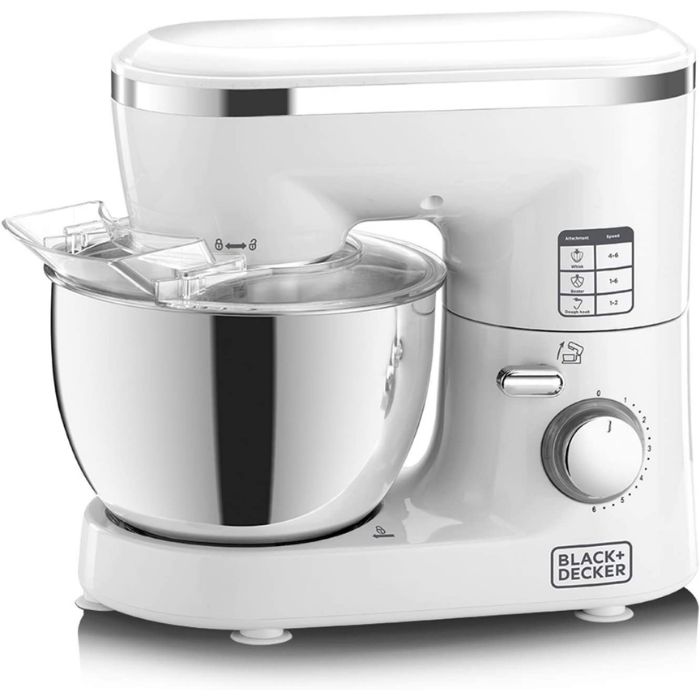 Black & Decker Kitchen Machine Stand Mixer With Stainless Steel Bowl 1000W , 6 Speed 4L SM1000-B5
