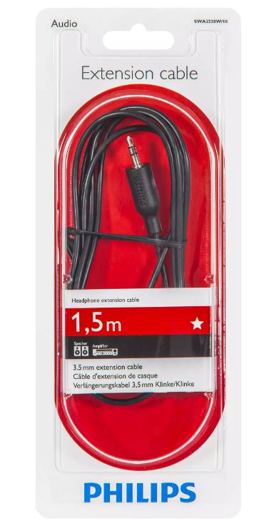 Philips Headphone Extension Cable 1.5m -SWA2528W/10