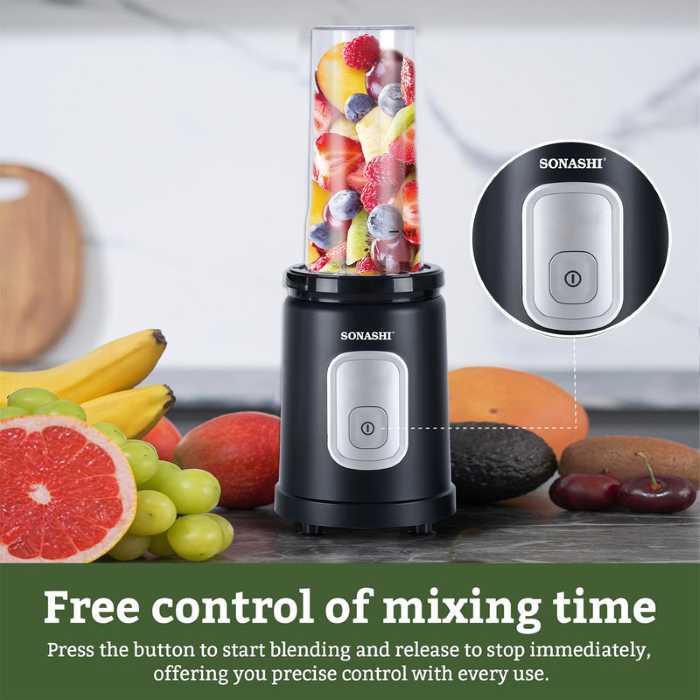 Sonashi Portable Sports Blender Smoothie Maker 550W Silver-Black - SB-200