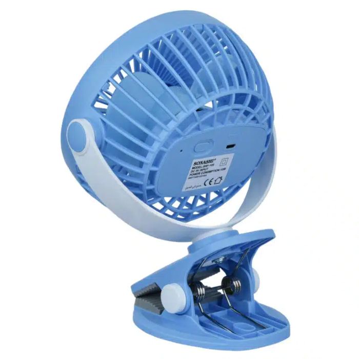 Sonashi 5 Inch  2 In 1 Desk & Clip Fan With 360 D Rotating Function Blue-White - SRF-105