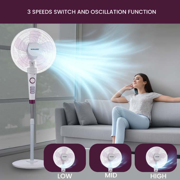 Sonashi 16 Inch Stand Fan - SF-8026S