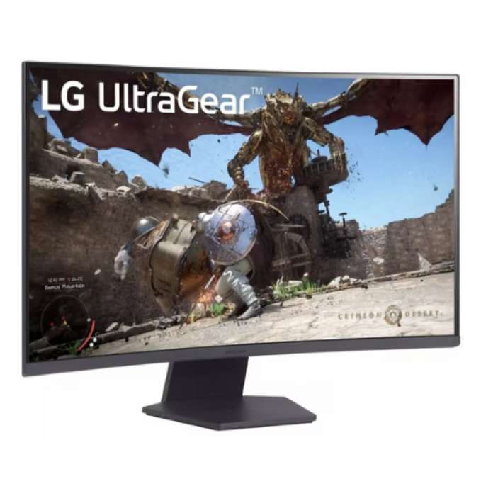 LG Ultra Gear 32GS60QC-B 32inch 2K QHD 2560 x 1440 Curved Gaming Monitor, 1ms, 180Hz, Anti-Glare, HDMI, DP, Tilt, Adjustable - Black