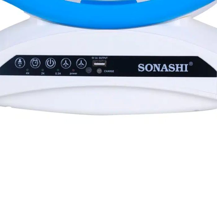 Sonashi 14inch Rechargeable Fan Blue-White