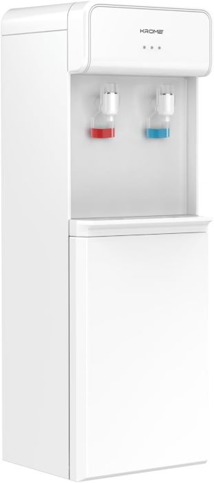 Krome Top Loading Water Dispenser, Hot And Cold Water 2 Taps, Floor Standing, SUS 304 Tank, White, KR-WDTL 2TW