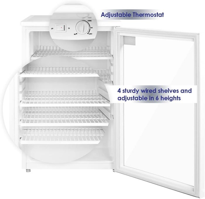Super General 150 Liter Gross Compact Single-Door Chiller, Upright Beverage Showcase, Energy Saving, Low Noise, White - SGSC137