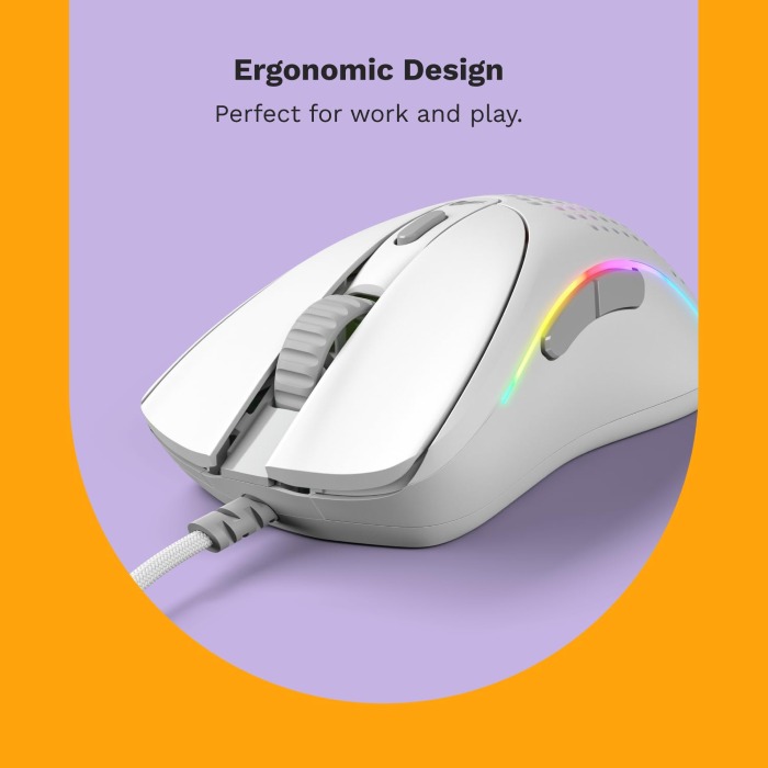 Glorious Model D 2 Wired Ergonomic Gaming Mouse - Matte White