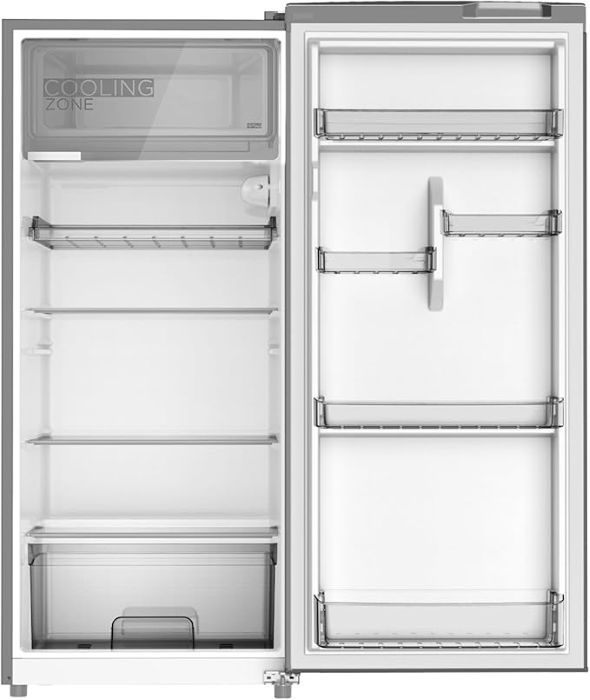 Midea 268L Gross Capacity Single Door Refrigerator, Semi Auto Defrosting, Tempered Glass, Inverter Quattro Fridge, Silver - MDRD268FEE50AE