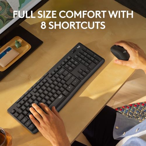 Logitech MK295 Silent Wireless Mouse & Keyboard Combo with SilentTouch Technology