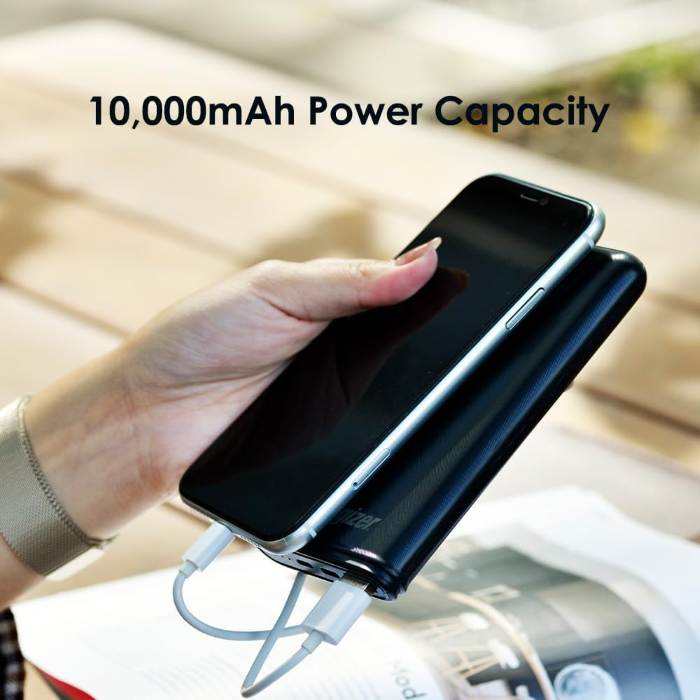 Energizer 10000 mAh Max 2.1A Rapid Charging Power Bank With Dual Outputs - Black