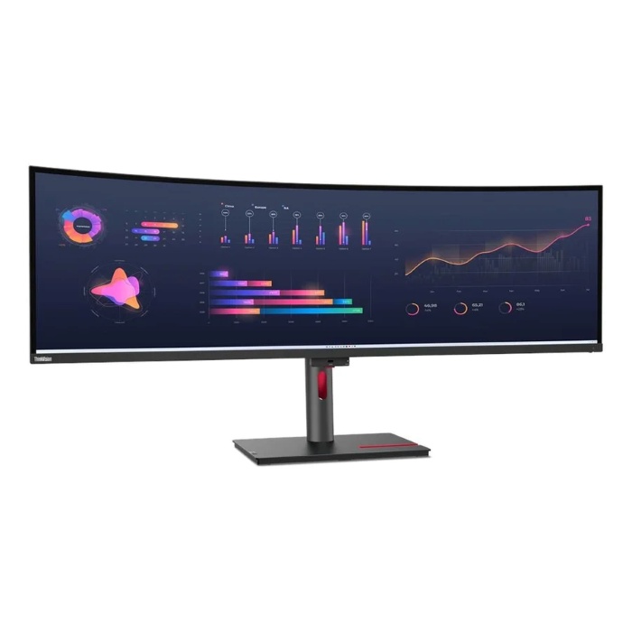 Lenovo Think Vision 49inch 5K 5120X1440 Curved Monitor, Anti-glare, USB-C, HDMI, DP, RJ45, Tilt Adjustable - 63DBRAT1UK