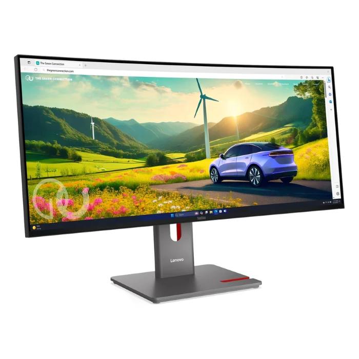 Lenovo Think Vision 34inch WQHD 3440X1440 Curved Monitor, 120Hz, Anti-glare, USB-C, HDMI, DP, RJ45, Adjustable - 64ADGAT1UK