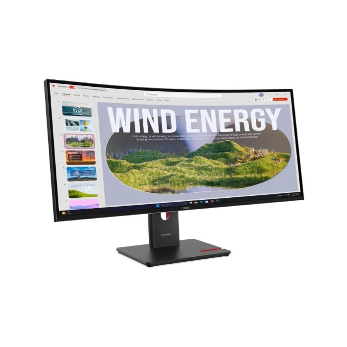 Lenovo Think Vision 34inch WQHD 3440X1440 Monitor, Anti-glare, DP, HDMI, USB-C, Tilt Adjustable - 64AEGAT1UK