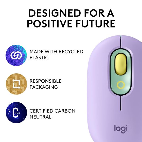 Logitech Pop Mouse, Wireless Mouse With Customizable Emojis Day Dream