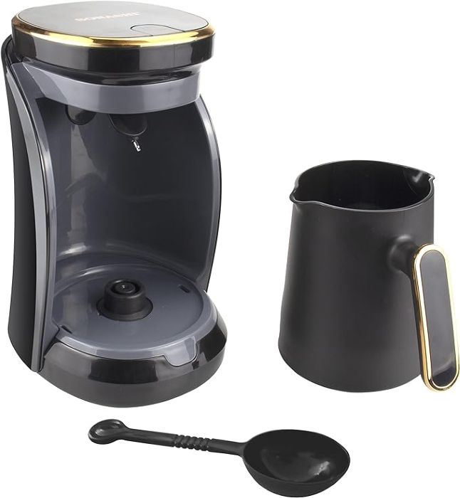 Sonashi Turkish Coffee Machine, 500W, Black, Grey & Gold