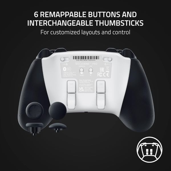 Razer Wolverine V2 Pro Wireless Gaming Controller for PlayStation 5, PS5 PC Wireless Mecha-Tactile Action Buttons - 8-Way Microswitch D-Pad - 6 Remappable Buttons - Chroma RGB - White