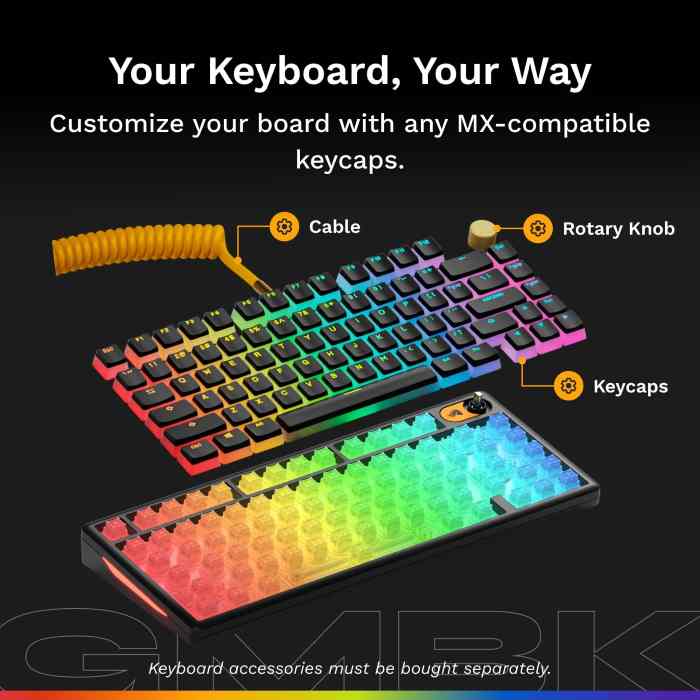 Glorious GMBK 75% Wired Membrane Gaming Keyboard - Black