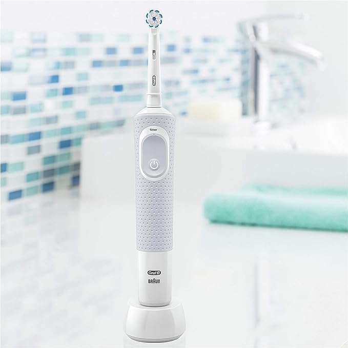 Oral B Vitality-100 Sensi Ultrathin Rechargeable Toothbrush (Clamshell) Built In 2 Minute Quadrant Timer - D100.413.1CSP