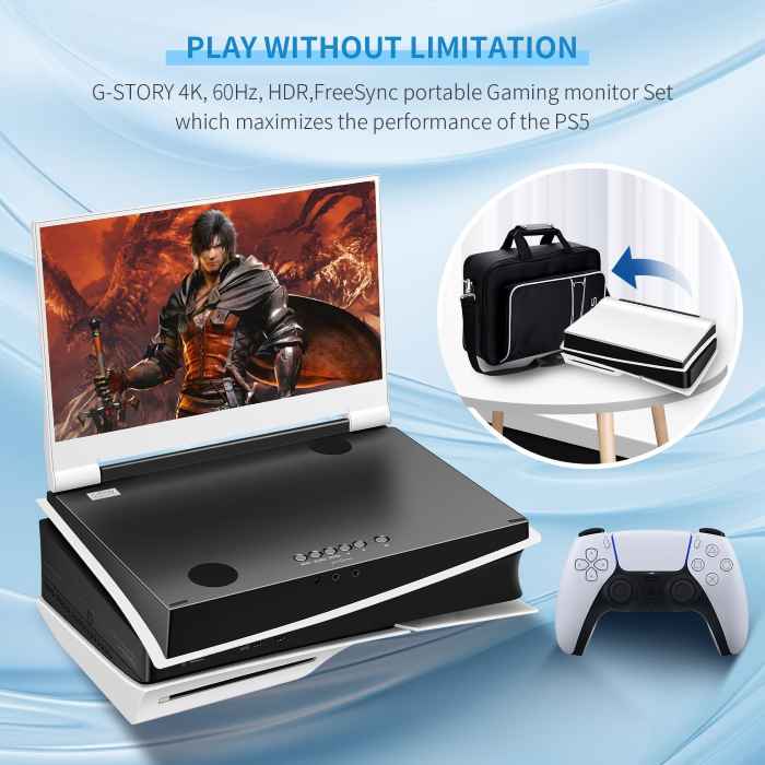 G-Story 14inch IPS 4k 60Hz Portable Monitor Gaming Display Integrated with PS5 Slim (Console  not Included)