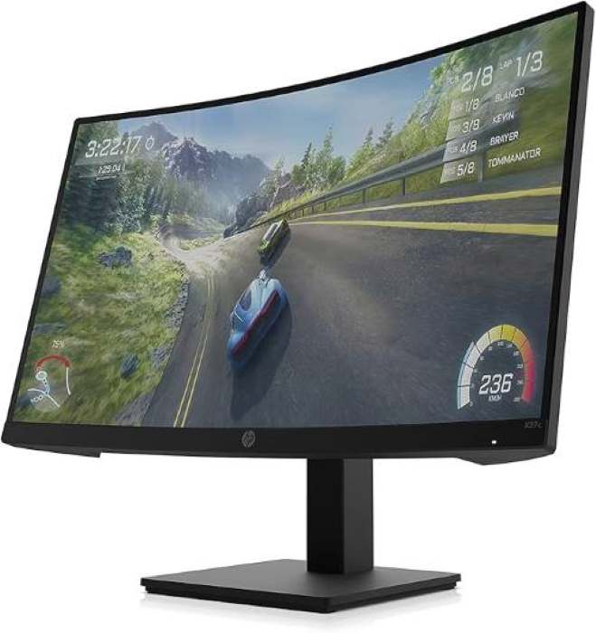 HP X27c Curved Gaming Monitor, 27 Inch FHD, 1500R VA Display, 165Hz Refresh Rate, 1ms MPRT Response Time, 8 bit Color, Adjustable Hight, DP, HDMI, 3.5 mm Audio, Black - 32G13AS