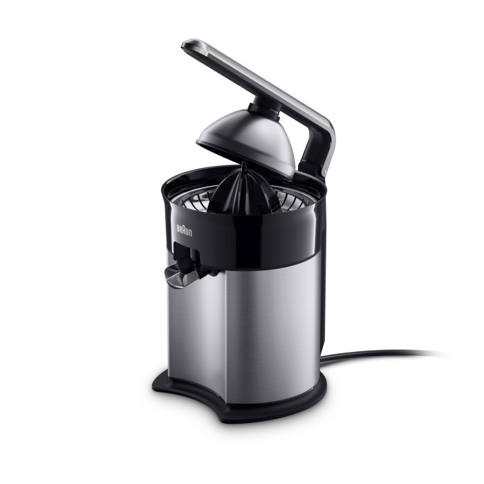 Braun CitrusQuick 7 Citrus Juicer, 160 Watts, XL Fit Design, Direct Serve Option, Anti-Drip Spout, Automatic Start, Stop, Ergonomic Lever, Universal Presscone, Black - CJ 7050