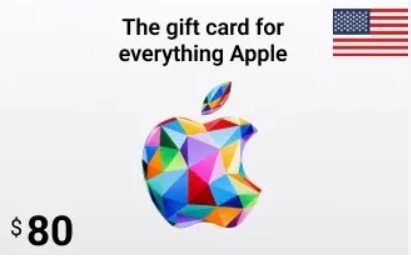 $80 USA Apple iTunes Card (Instant E-mail Delivery)