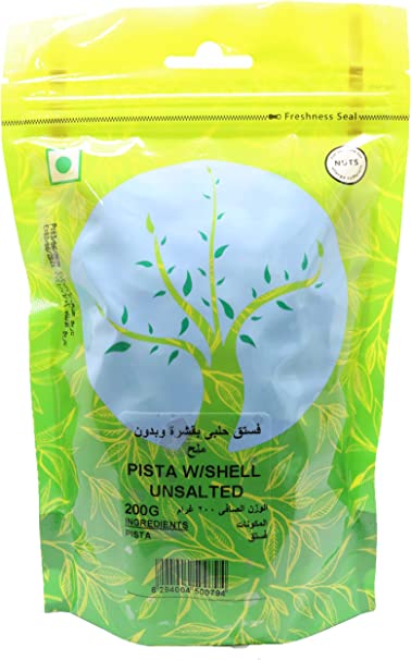 Natures Choice Pista With Shell Unsalted, 200 gm Pack Of 24 (UAE Delivery Only)