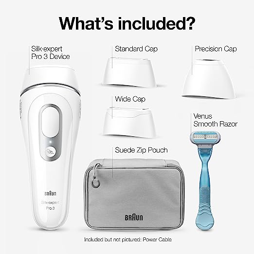 Braun Silk-expert Pro 3 IPL with 4 Extras Wide Head And Venus Razor - PL3221