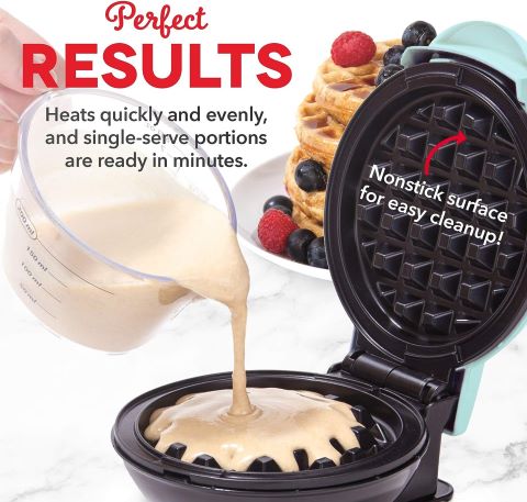 Dash Mini Waffle Maker Aqua - DMW001AQ