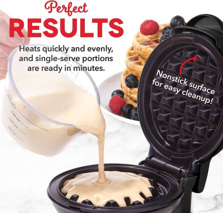 Dash Mini Waffle Maker, Black - DMW001BK