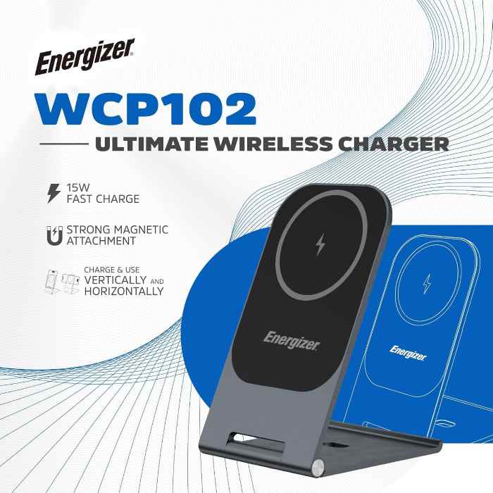 Energizer MagSafe 15W Magnetic Wireless Charger Stand - Black