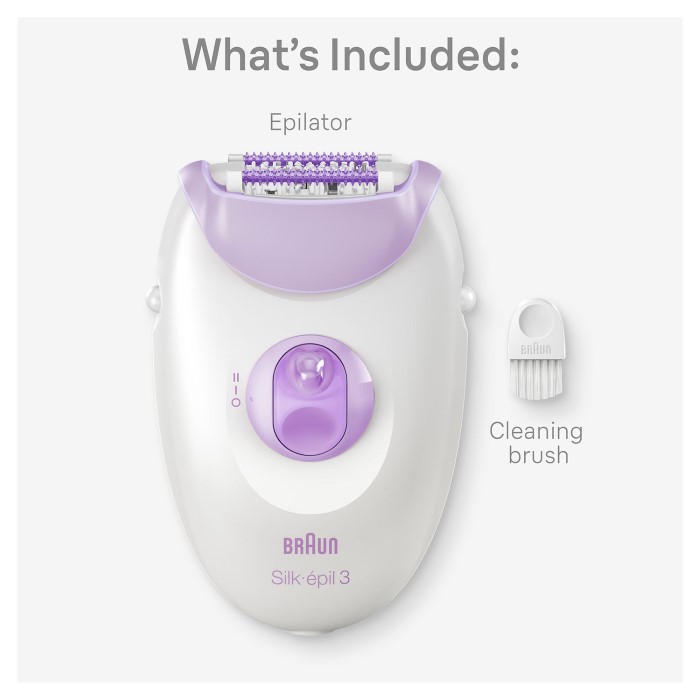 Braun Silk-Epil 3, Easy Hair Removal Device, Wet & Dry Epilator – SE 3000