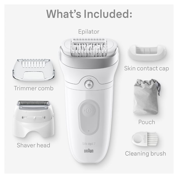 Braun Silk-Epil 7, Hair Removal Device, Wet & Dry Epilator - SE 7041