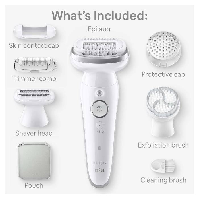 Braun Silk-Epil Series 9, Hair Removal Device, Wet & Dry Epilator - SES 9061