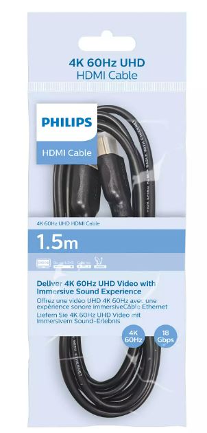 Philips HDMI 2.0 Cable 1.5m Black -SWV5510/40