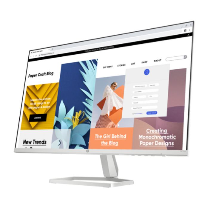 HP Series 5 27inch FHD 1920X1080 White Monitor, Anti-glare, HDMI, VGA, Tilt, Adjustable - 94F46AA