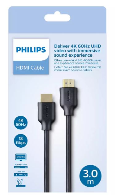 Philips HDMI 2.0 Cable 3m Black -SWV5531/40