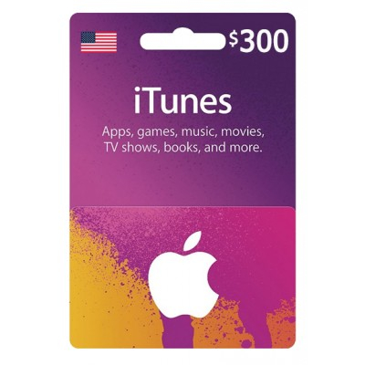 $300 USA Apple iTunes Gift Card (Instant E-mail Delivery)