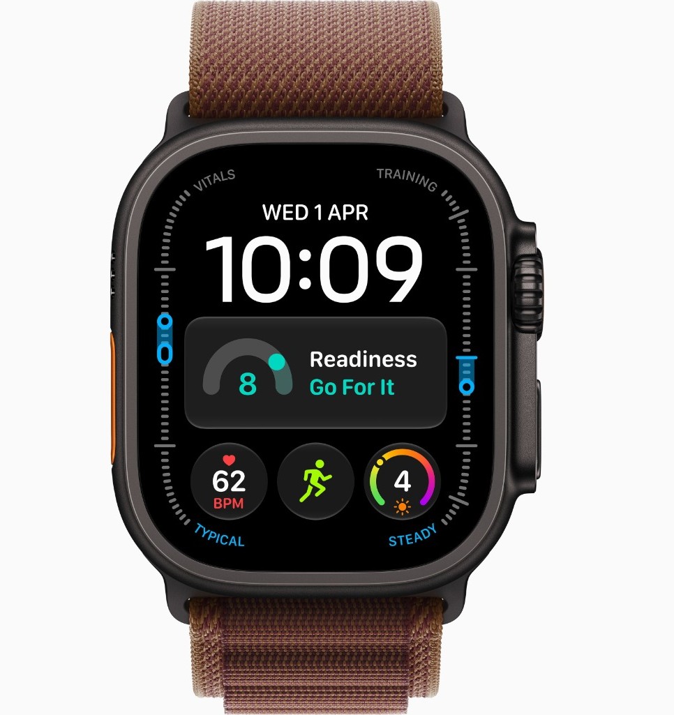 Apple Watch Ultra 4, GPS + Cellular, Black Titanium Case with Burgundy Alpine Loop - M
