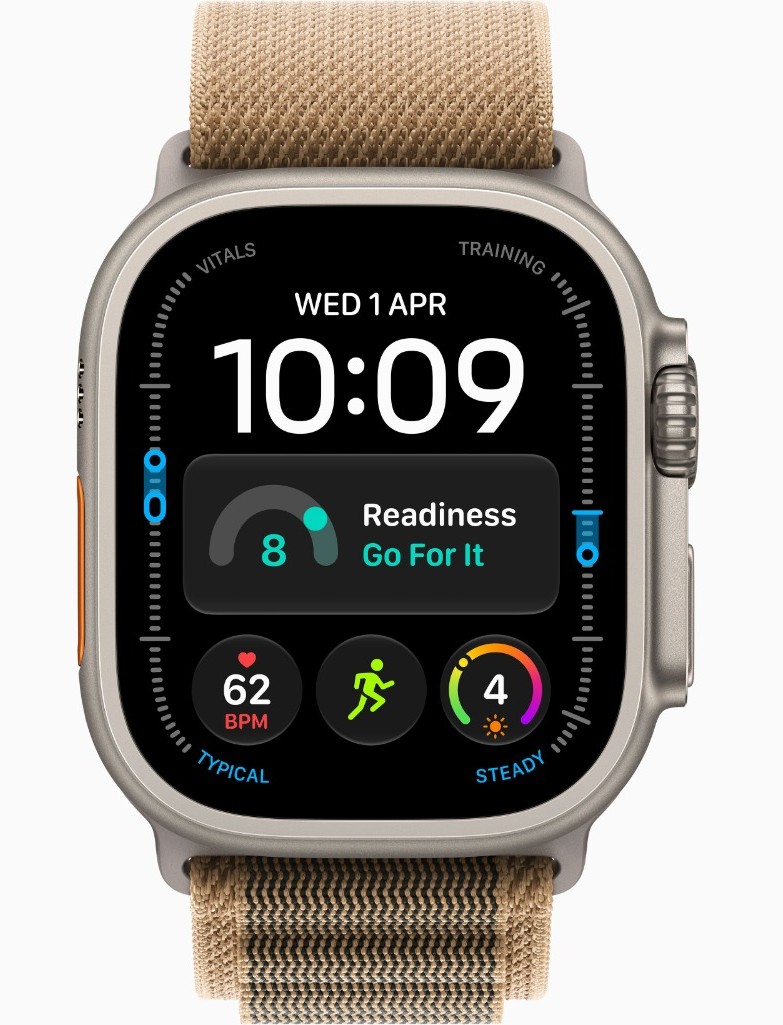 Apple Watch Ultra 4, GPS + Cellular, Natural Titanium Case with Desert Alpine Loop - L