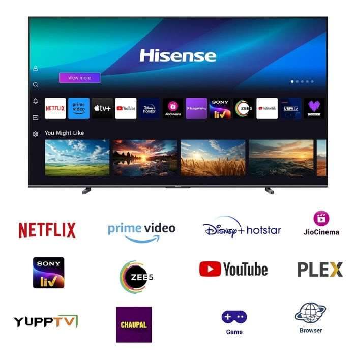 Hisense 254 Cm, 100 Inches, Q7N Series 4K Ultra HD Smart QLED TV 100Q7N - Dark Grey