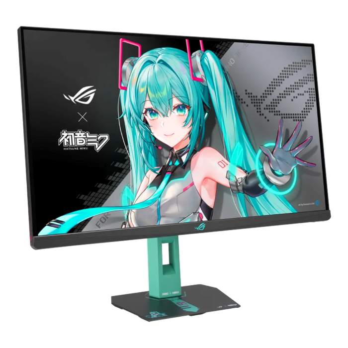 Asus ROG Strix XG27ACMEG-G 27inch QHD Hatsune Miku Edition Gaming Monitor, 260Hz, 1ms, USB-C, HDMI, Black, Hatsune Miku's Signature - 90LM0C7U-B01371