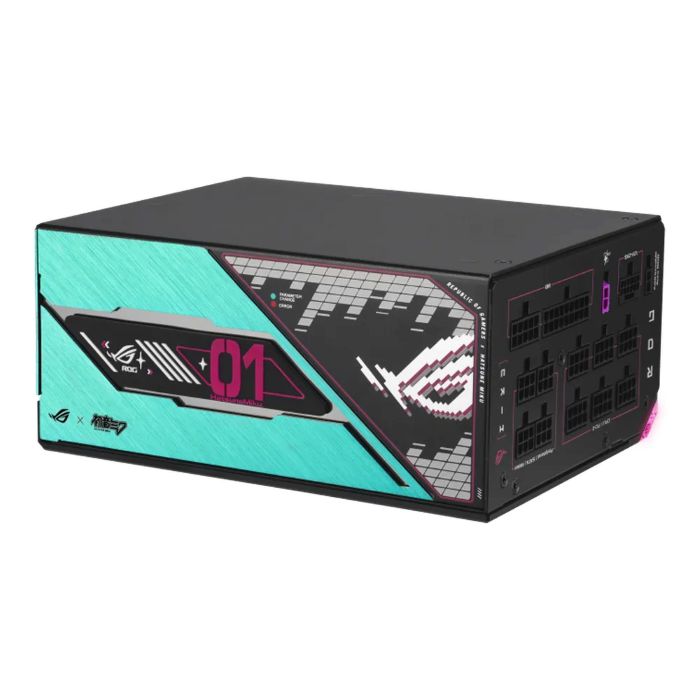 Asus ROG Thor Platinum III Hatsune Miku Edition Power Supply, 1200W, Fully Modular, ATX Form Factor, Magnetic OLED Display, Etched Modular Cables, 90YE00V6-B0NA00