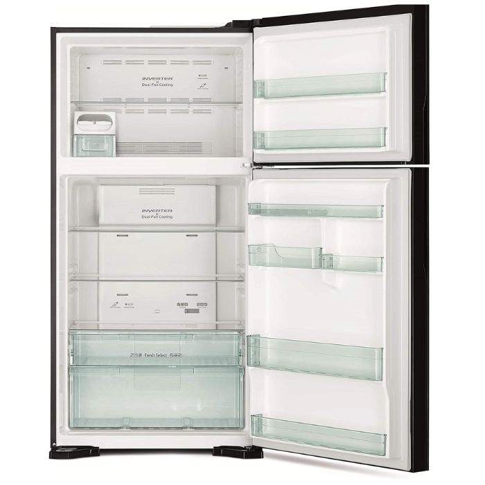Hitachi 710L Gross, Net 510L, Top Mount Double Door Refrigerator -  RV710PUK7KBSL