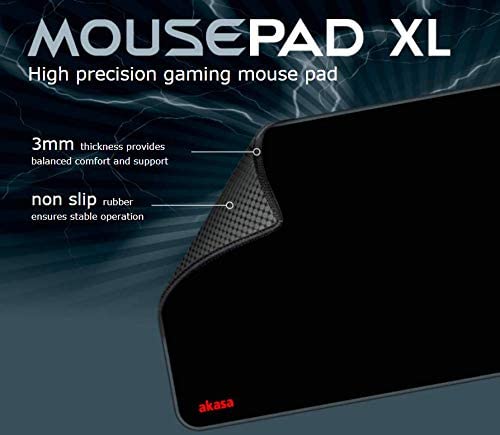 Akasa AK-MPD-05BK XL Venom Mouse Pad with Advanced Micro Weaved Surface for PC /Laptop, B07FW2CP71