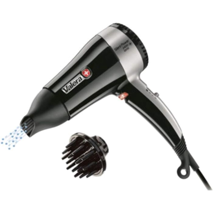 Valera Hair Dryer, Silent Power 2400 Watts, Lons Generator, ION Button On/Off With Pilot Lamp, Removable Filter, 6 Temperature Settings Incl. Cool, Ripple Wire Security Heating Element - 545.14