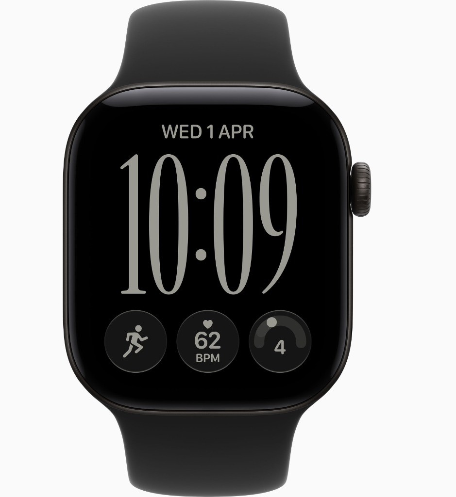 Apple Watch Series 12, GPS + Cellular, 42mm, Black Aluminum Case with Black Sport Band