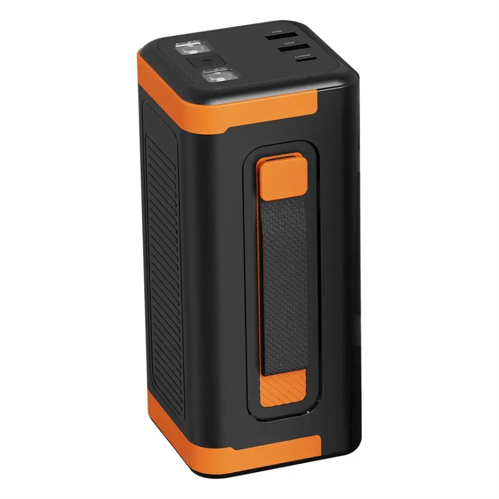 Porodo Power Boost, 50000mAh Power Bank with Retractable Type-C Cable- Black