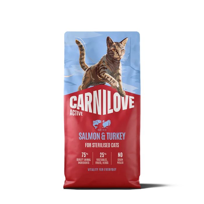 Carnilove Active Salmon & Turkey For Sterilised Adult All Breeds Dry Cat Food 2kg